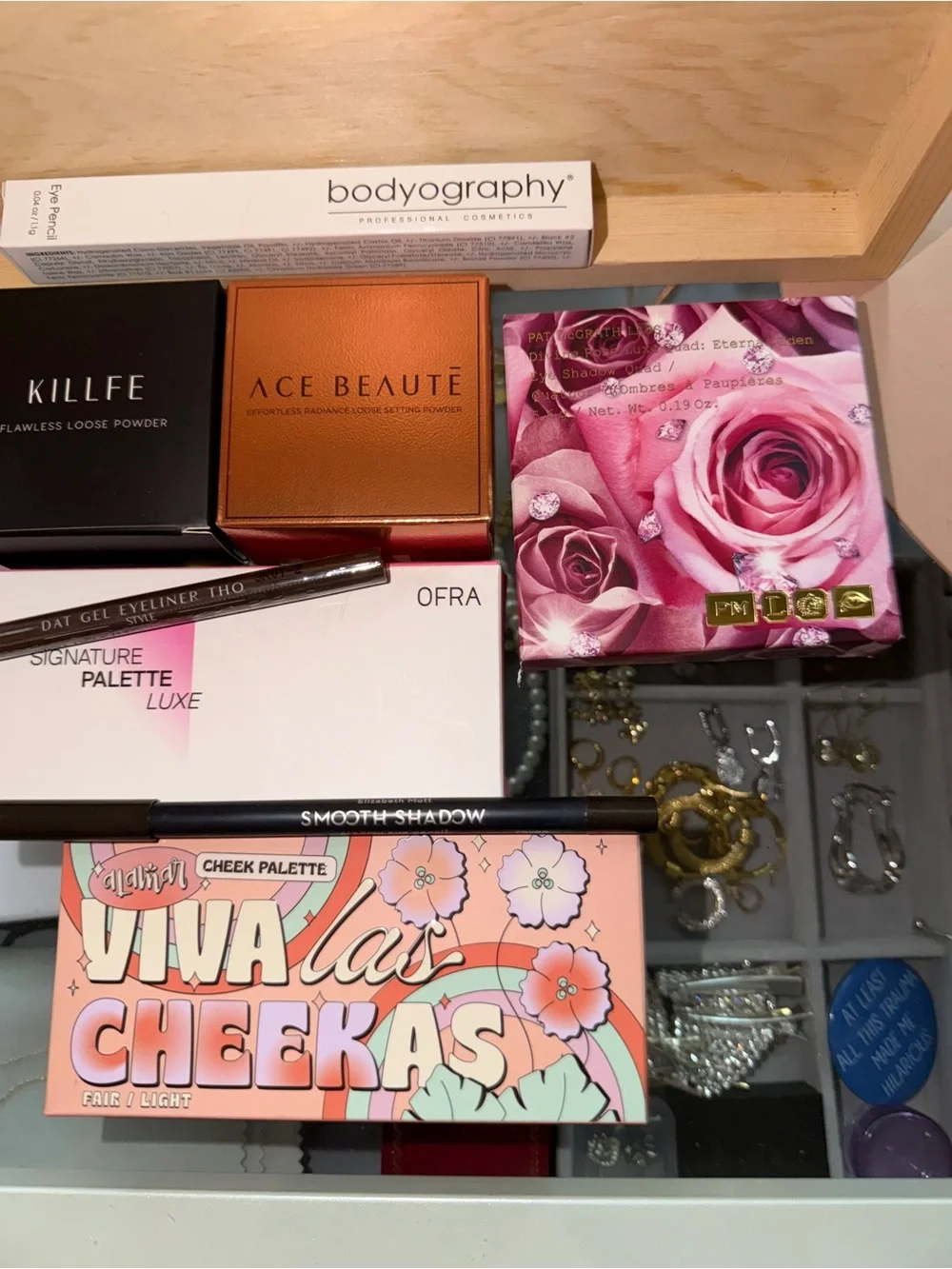 EYES AND CHEEKS SET!OFRA Viva Las Cheekas & Signature Palette Luxe - Pink Peach